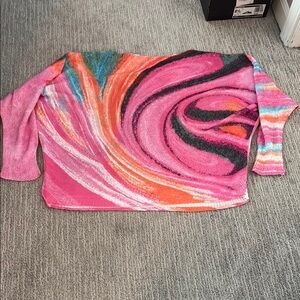 Italy Moda  Womens Multicolor Knit Abstract